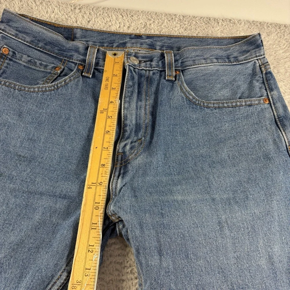 Levi 505 Jeans Mens 34x34 (Fits 33x31) Medium Wash  Distress Fade - Flaw